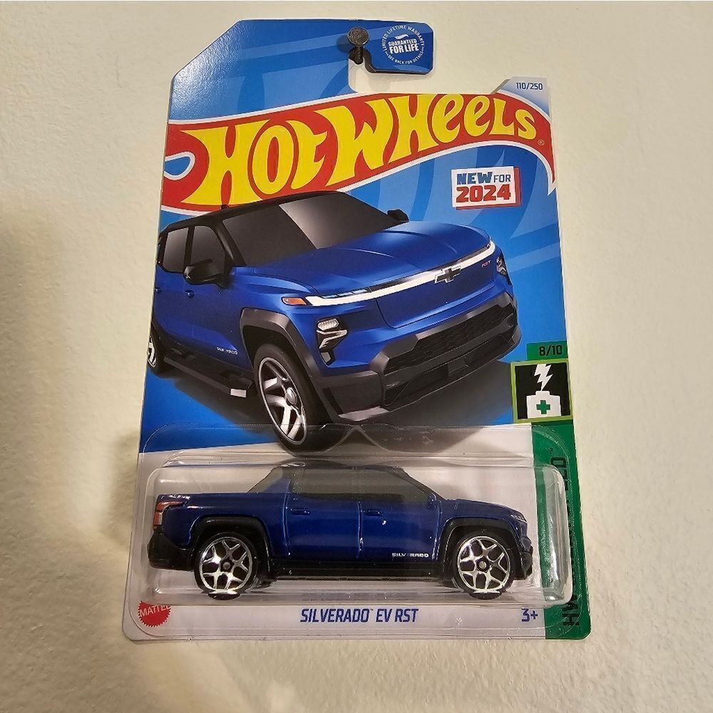 Hot Wheel Chevy Silverado EV RST Truck HW Green Speed Hotwheels Pickup New 2024